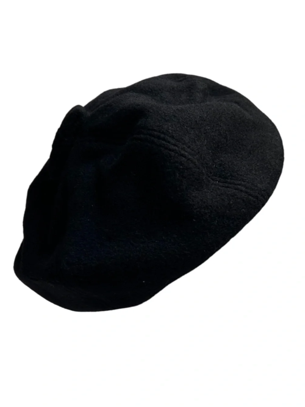 Juicy Couture Black Wool Beret with Rhinestone J Pin